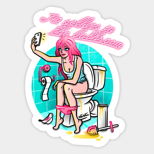 No selfies in the bathroom Sticker by valexn-store